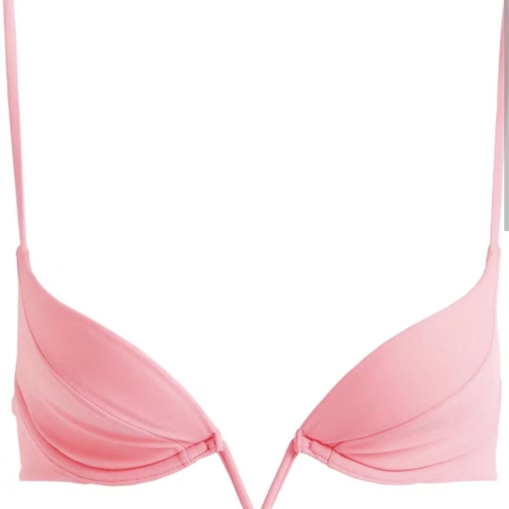 NWT Mugler x HM Padded Pink Bikini Bra Top, Exclusive Size 0, 4, 6
